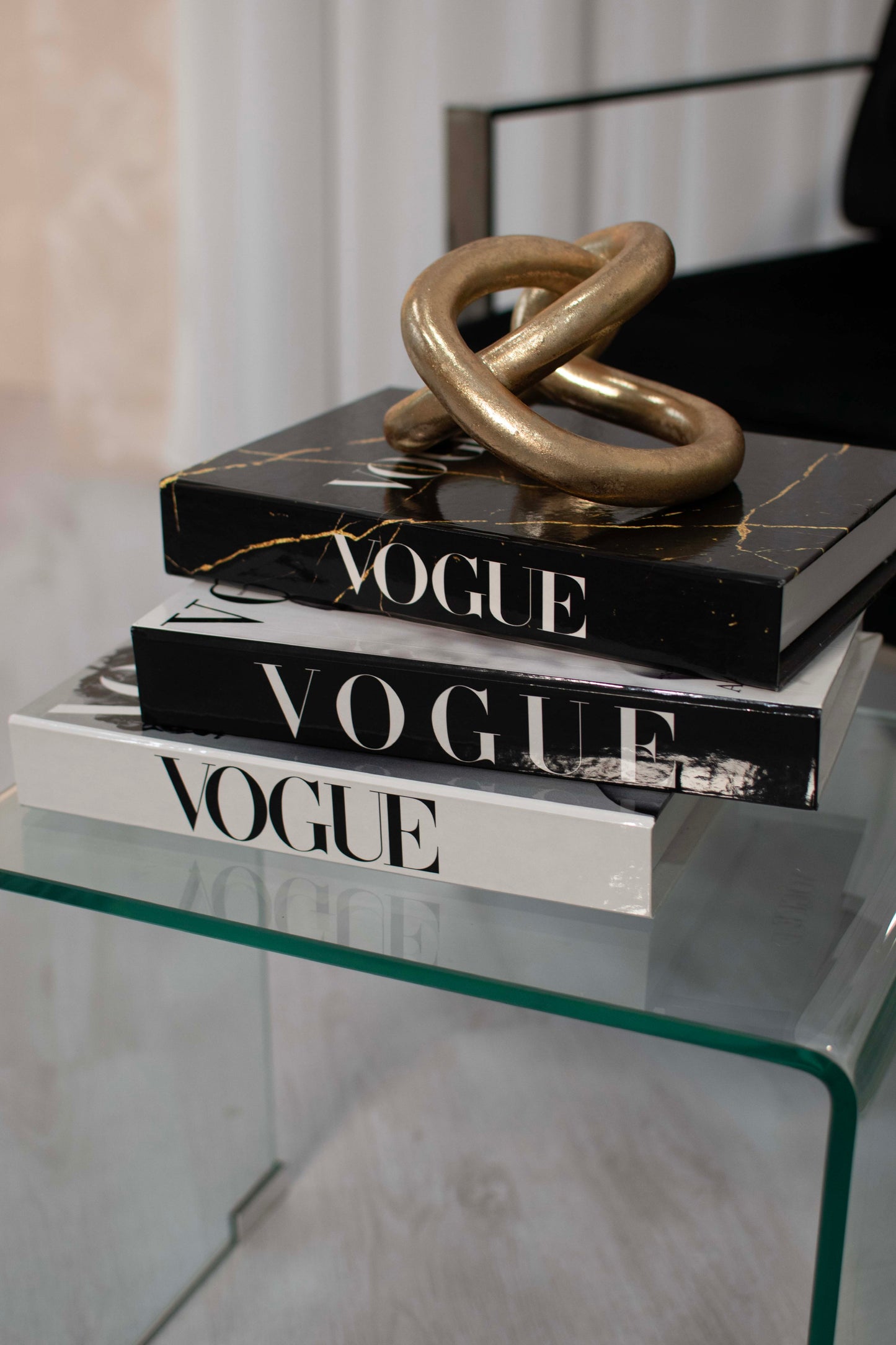 Vogue Black & Gold Marble Decorative Secret Coffee Table Book Box