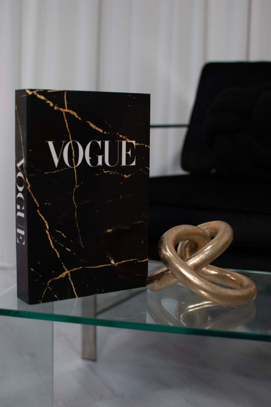 Vogue Black & Gold Marble Decorative Secret Coffee Table Book Box