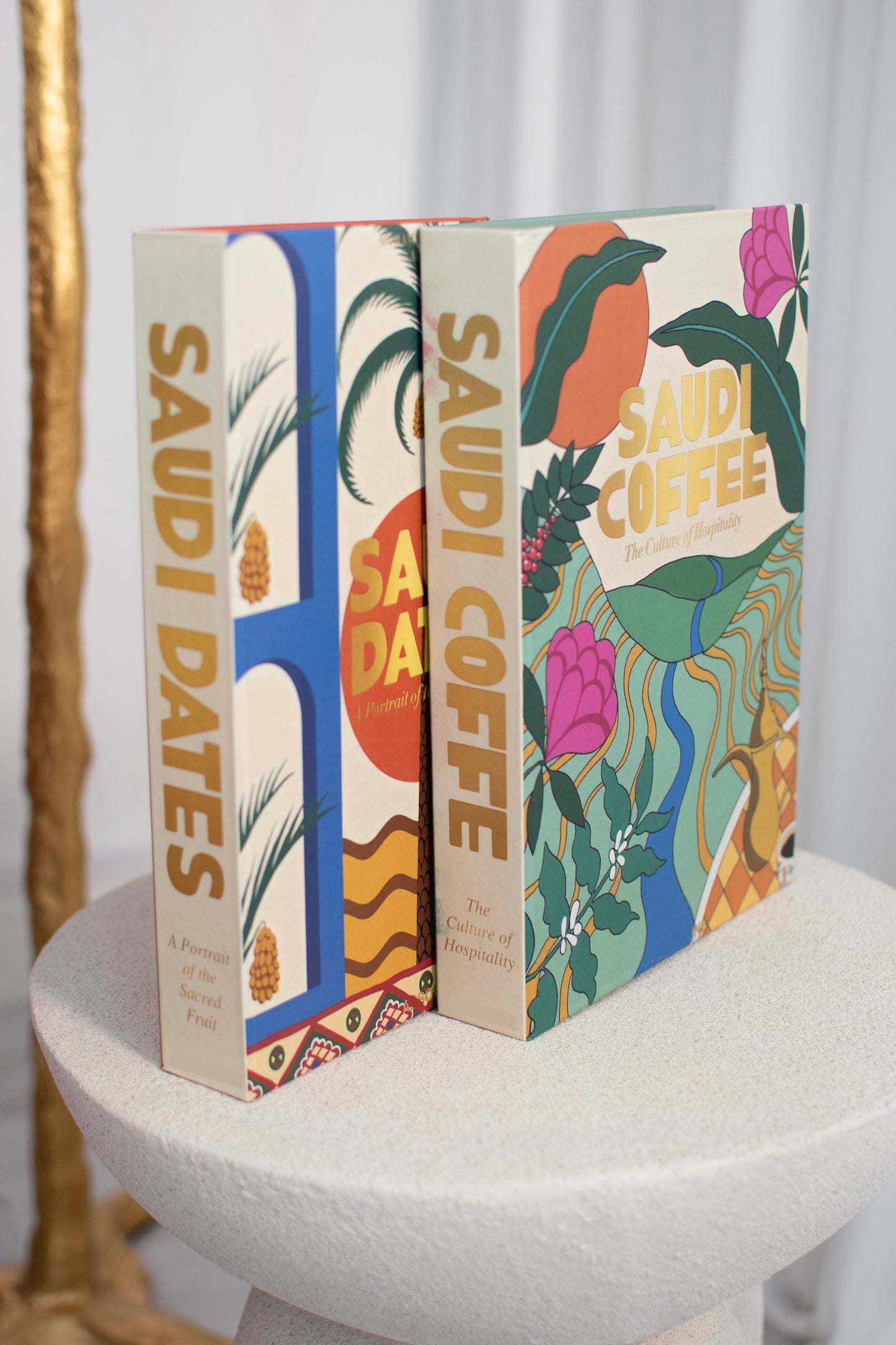 Saudi Dates Gold Colourful Travel Decorative Secret Coffee Table Book Box