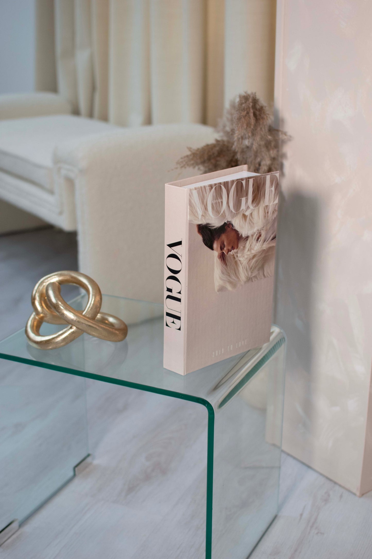 Vogue Cream Decorative Secret Coffee Table Book Box