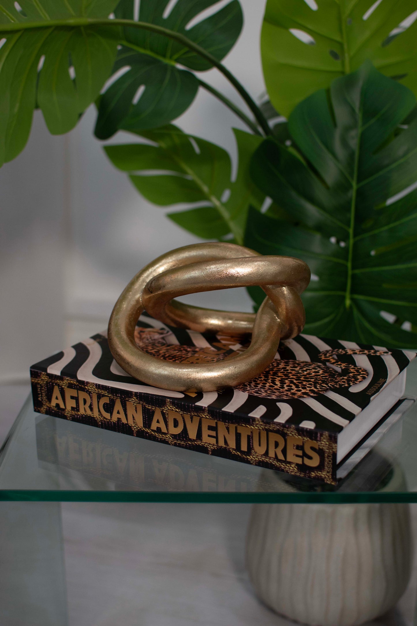 African Adventures Gold Decorative Secret Coffee Table Book Box